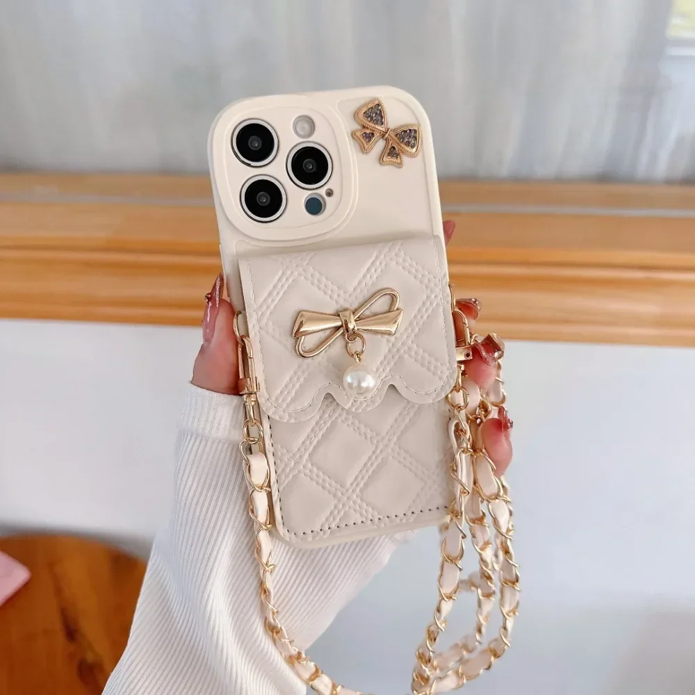 Leather Wallet Card Holder Phone Cover - Casing Ponsel Dompet Kartu Crossbody dengan
