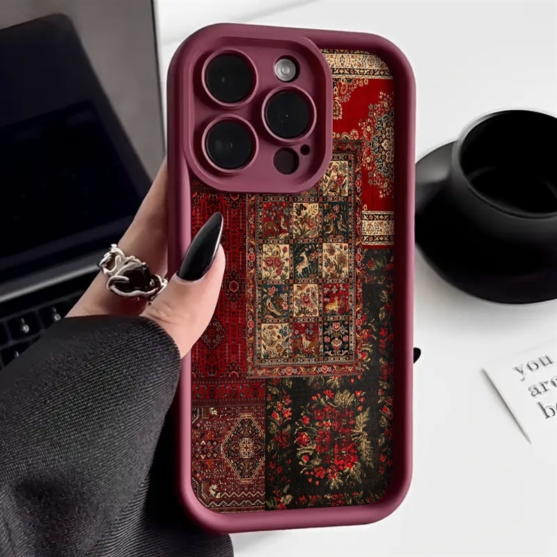 Vintage Floral Pattern Soft Case - Casing Ponsel Motif Karpet Patchwork Vintage