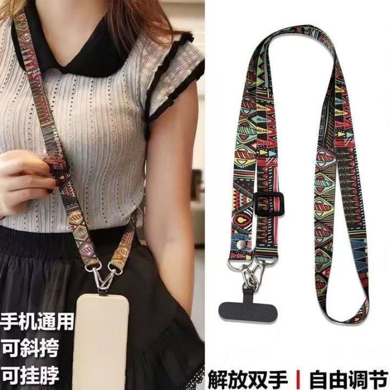 Crossbody Lanyard Neck Strap Case - Tali Gantung Ponsel Bergaya Etnis yang