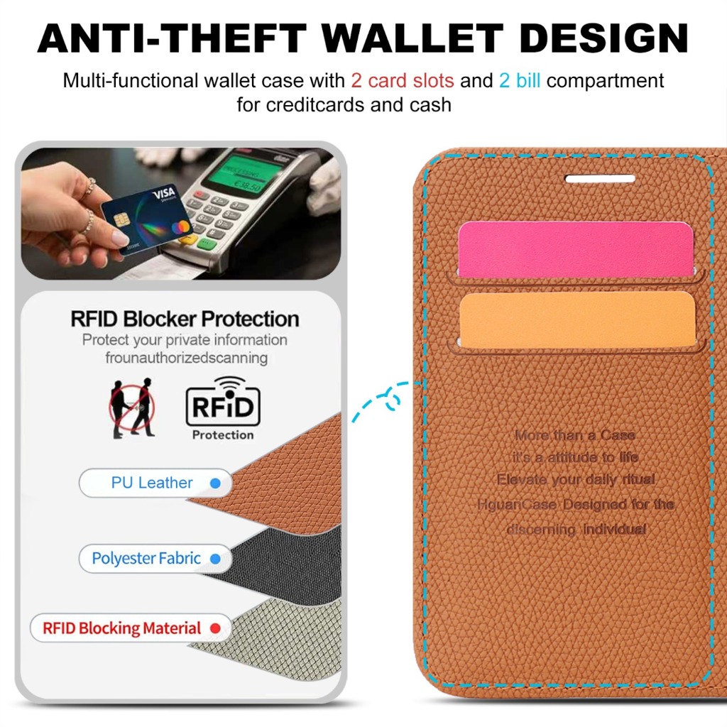 Casing Ponsel Dompet 2-in-1 ya - Leather Wallet Card Holder Phone Cover ulasan dan harga